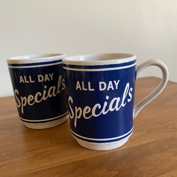Kate Spade Lenox All Day Specials Blue Mugs - set of 2 - Picture 1 of 4